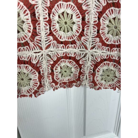 Rachel Zoe S/M Boho Sleeveless Crochet Knit Crop Top Granny Square Festival 70s - Picture 5 of 6